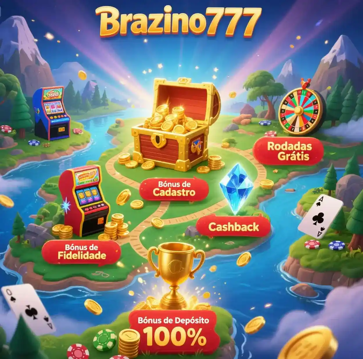 Caça ao tesouro com bônus Brazino777